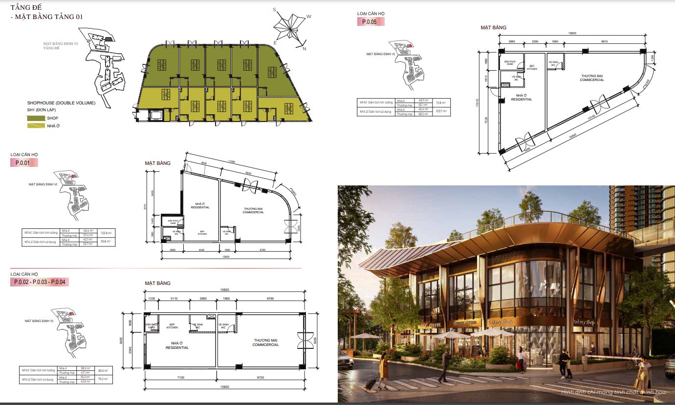 mặt bằng shophouse Eaton Park